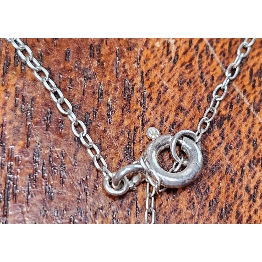 925 Silver Heartbeat Necklace 17"L - Picture 6 of 9